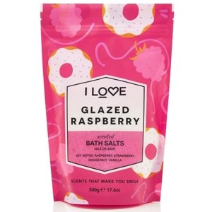 I Love Glazed Raspberry Bath Salts Soľ do kúpeľa s vôňou malín 500g