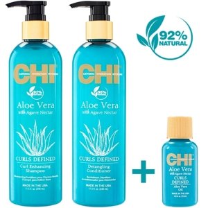 CHI Aloe Vera Curl Enhancing Šampón a kondicionér + ZADARMO Aloe Vera olej 15ml