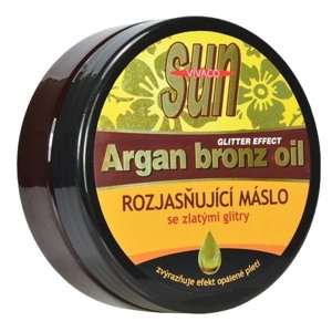 VIVACO SUN Argan Oil rozjasňujúce maslo po opaľovaní so zlatými glitrami 200ml