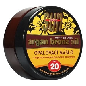 VIVACO SUN Argan Oil opaľovacie maslo SPF 20 s argánovým olejom pre rýchle zhnednutie 200ml