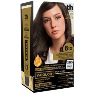 TH Pharma Farba na vlasy V-color tmavo popolavá zlatavá blond č. 6.13