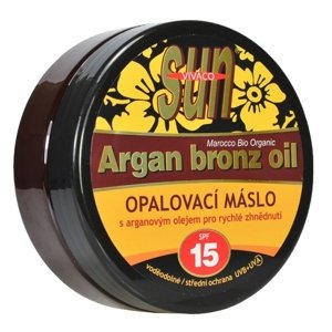 VIVACO SUN Argan Oil opaľovacie maslo SPF 15 s argánovým olejom pre rýchle zhnednutie 200ml