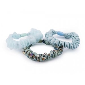 Textilné farebné gumičky do vlasov 3ks - svetlá modrá